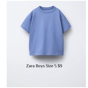 Zara Blue Short Sleeve Tee Relaxed Fit